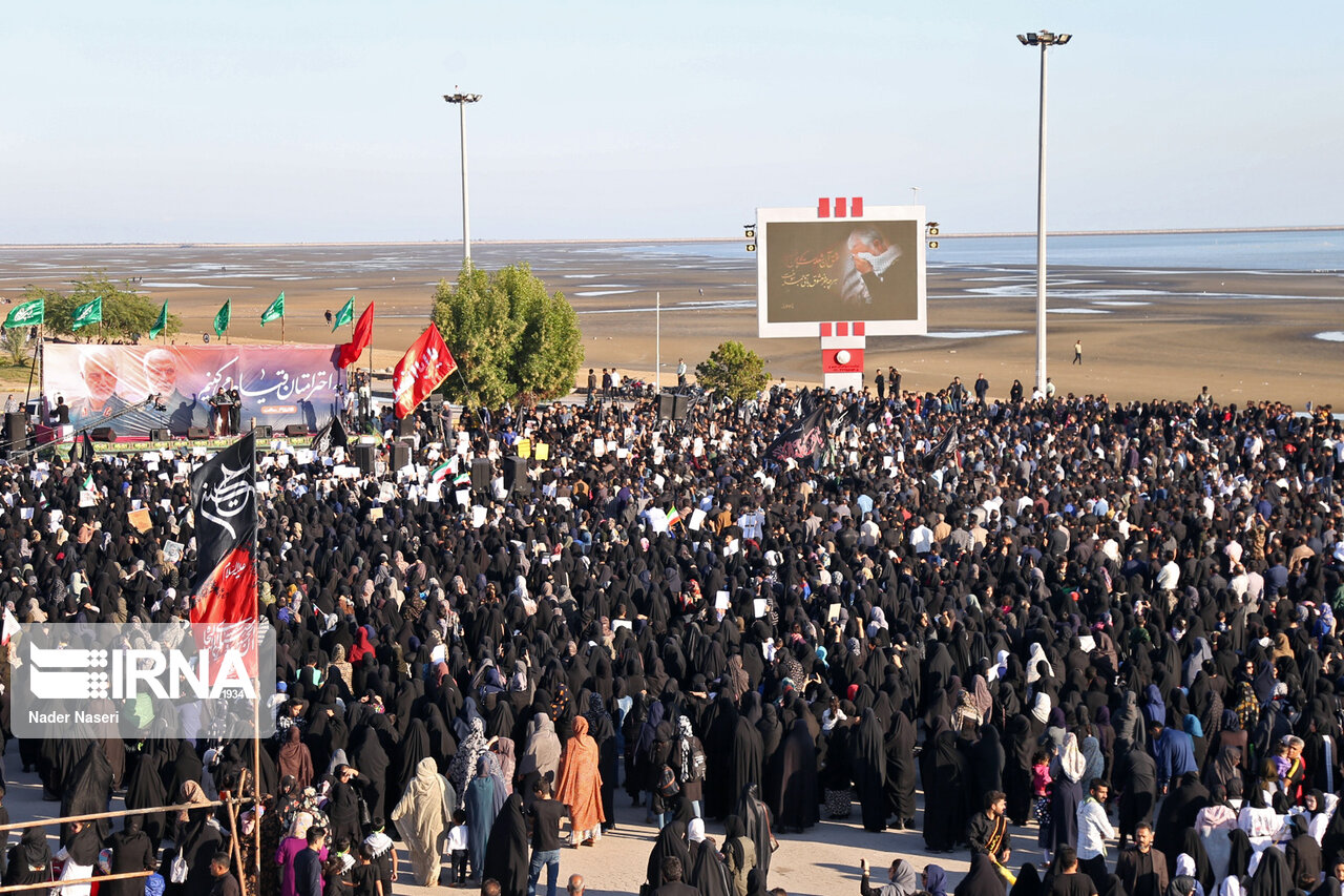 هرمزگانی ها شعار «خلیج فارس ایران محل دفن ترامپ» سردادند