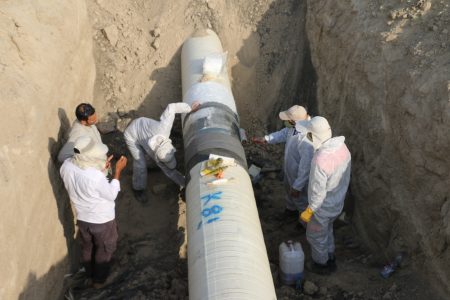 تعویض پوشش ۱۰ کیلومتر خط ۲۶ اینچ بندرعباس / رفسنجان