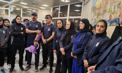 ورود کاروان تیم ملی فوتبال بانوان ایران به آذربایجان‌غربی